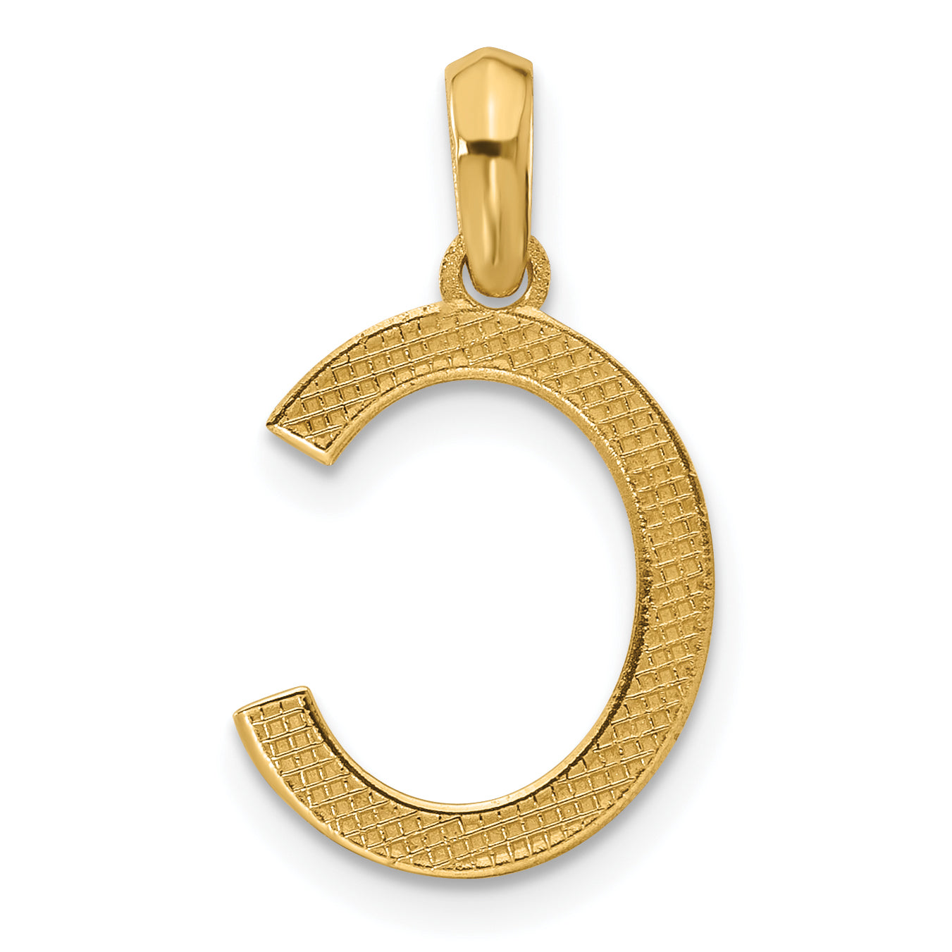 14K Yellow Gold Fancy Letter C