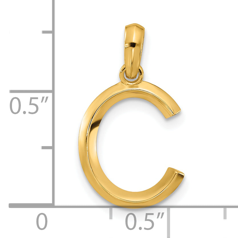 14K Yellow Gold Fancy Letter C