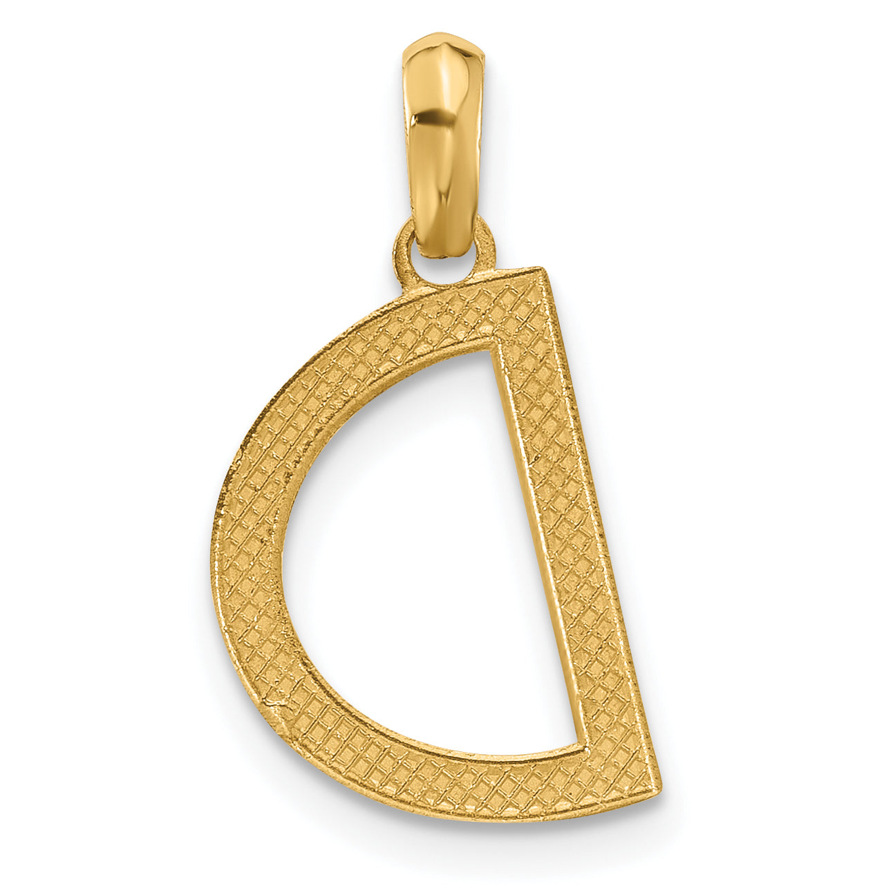 14K Yellow Gold Fancy Letter D