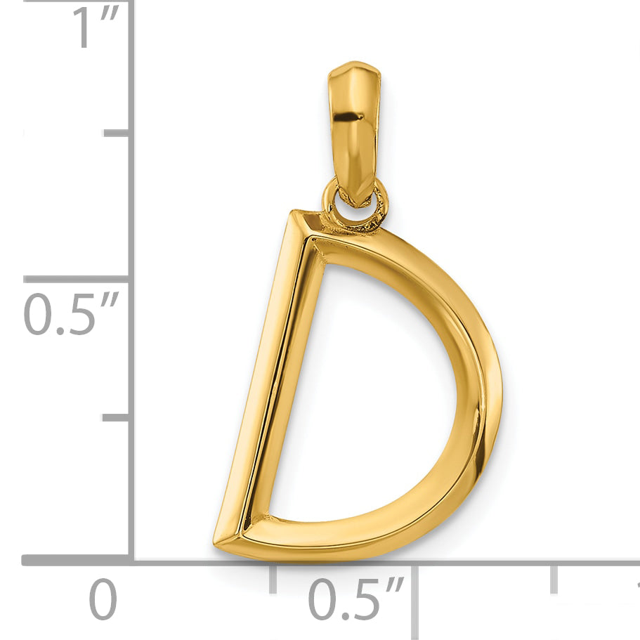 14K Yellow Gold Fancy Letter D