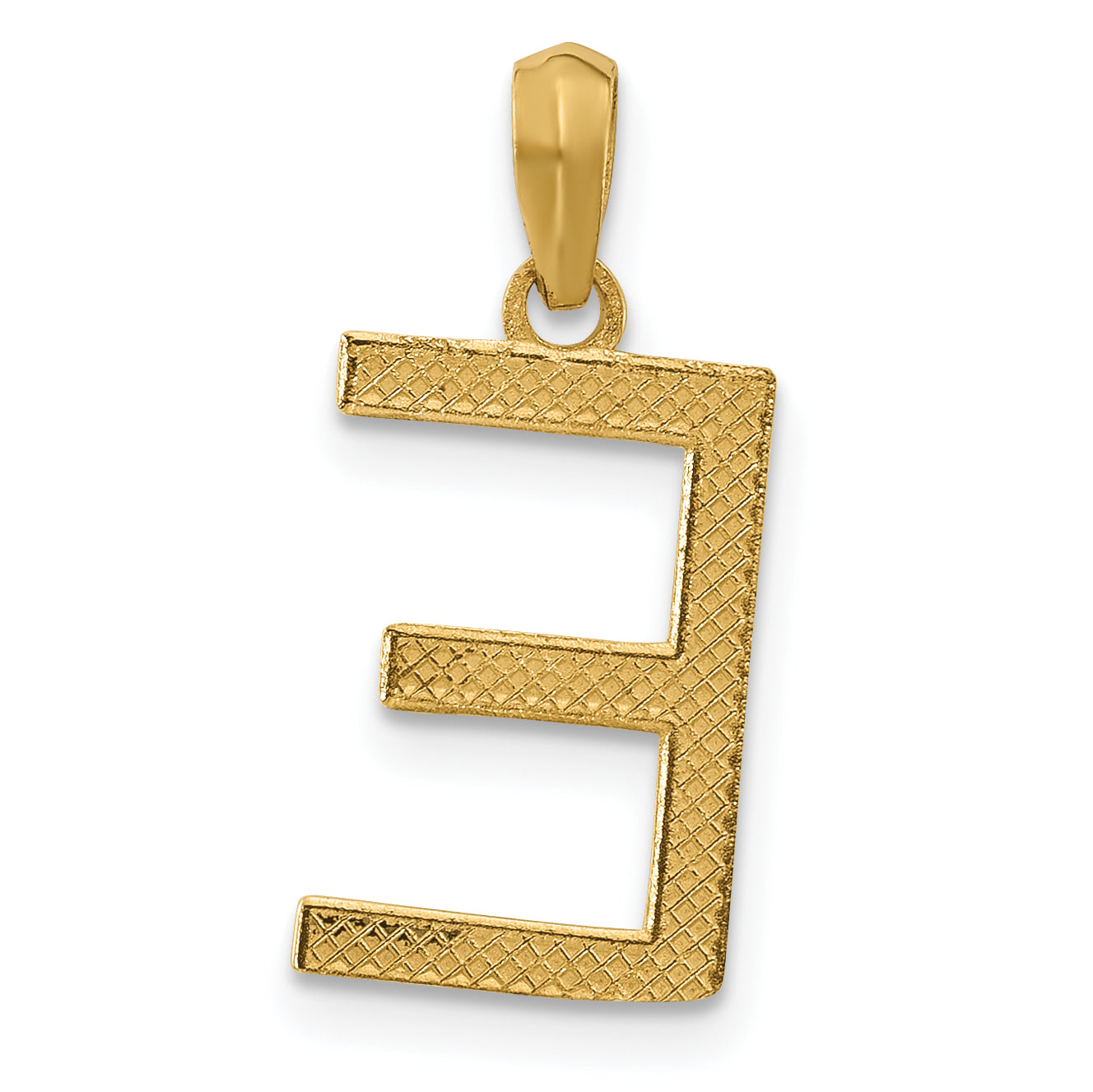 14K Yellow Gold Fancy Letter E