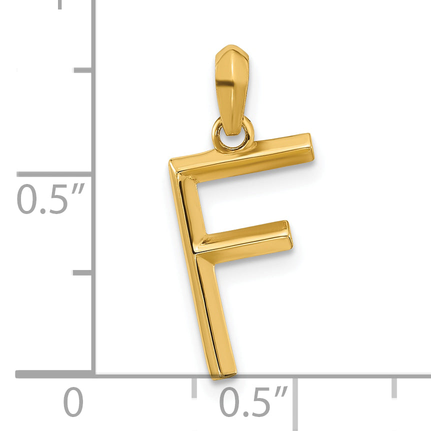 14K Yellow Gold Fancy Letter F