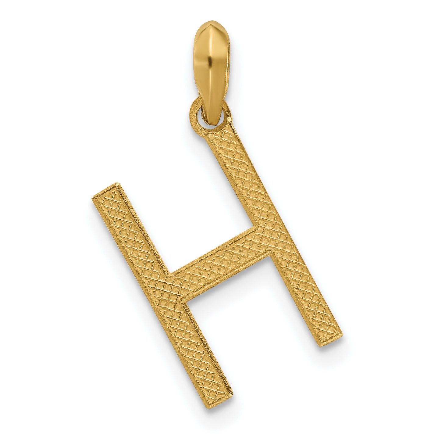 14K Yellow Gold Fancy Letter H