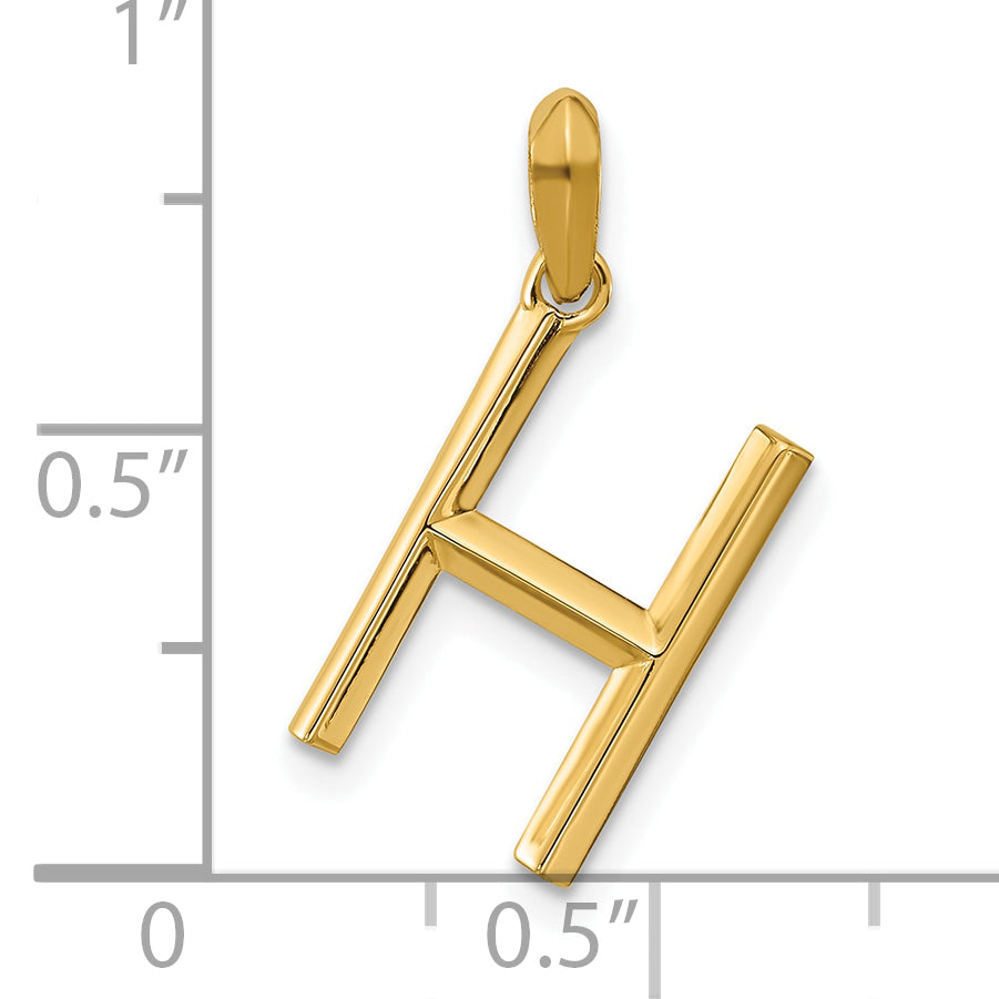 14K Yellow Gold Fancy Letter H