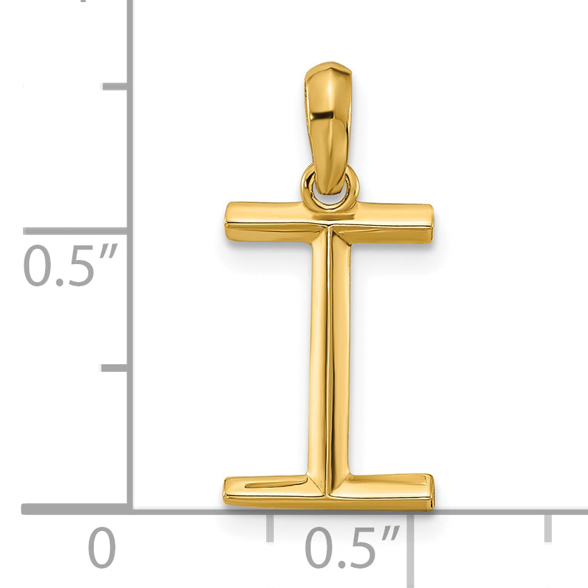 14K Yellow Gold Fancy Letter I