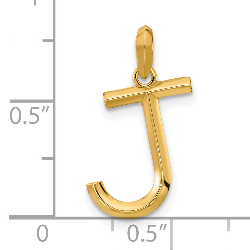 14K Yellow Gold Fancy Letter J