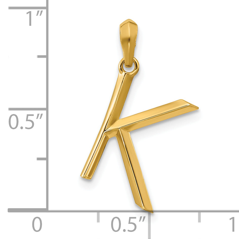 14K Yellow Gold Fancy Letter K