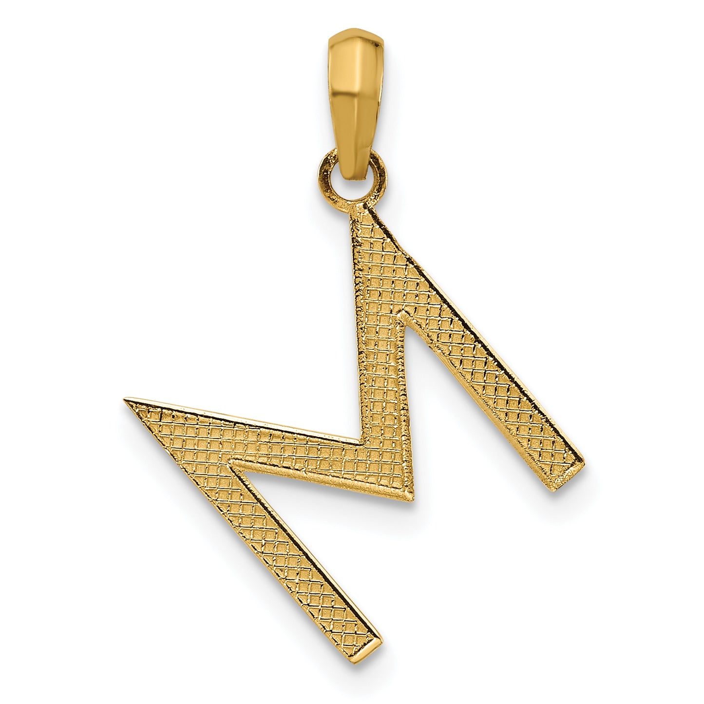 14K Yellow Gold Fancy Letter M