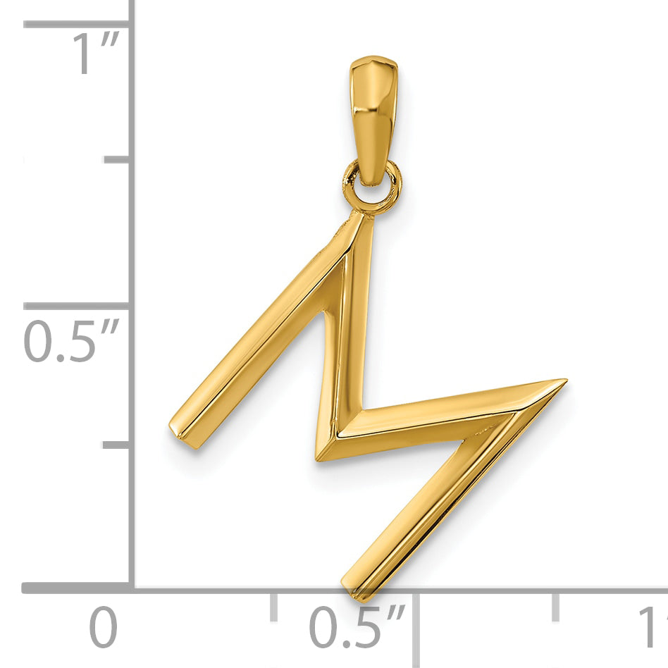 14K Yellow Gold Fancy Letter M