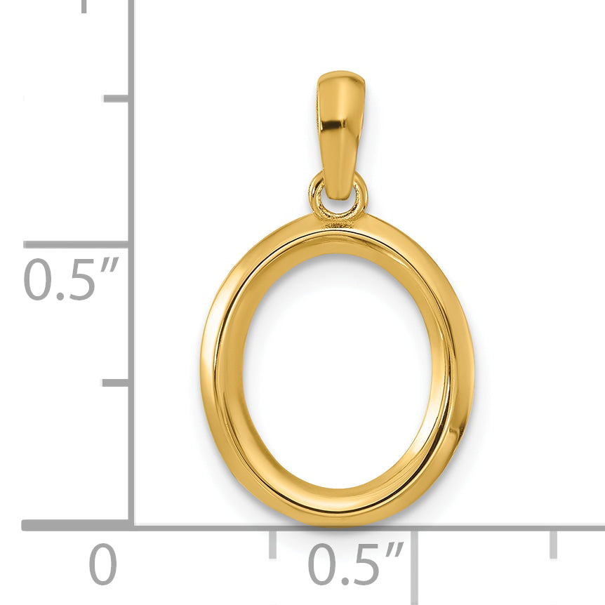 14K Yellow Gold Fancy Letter O