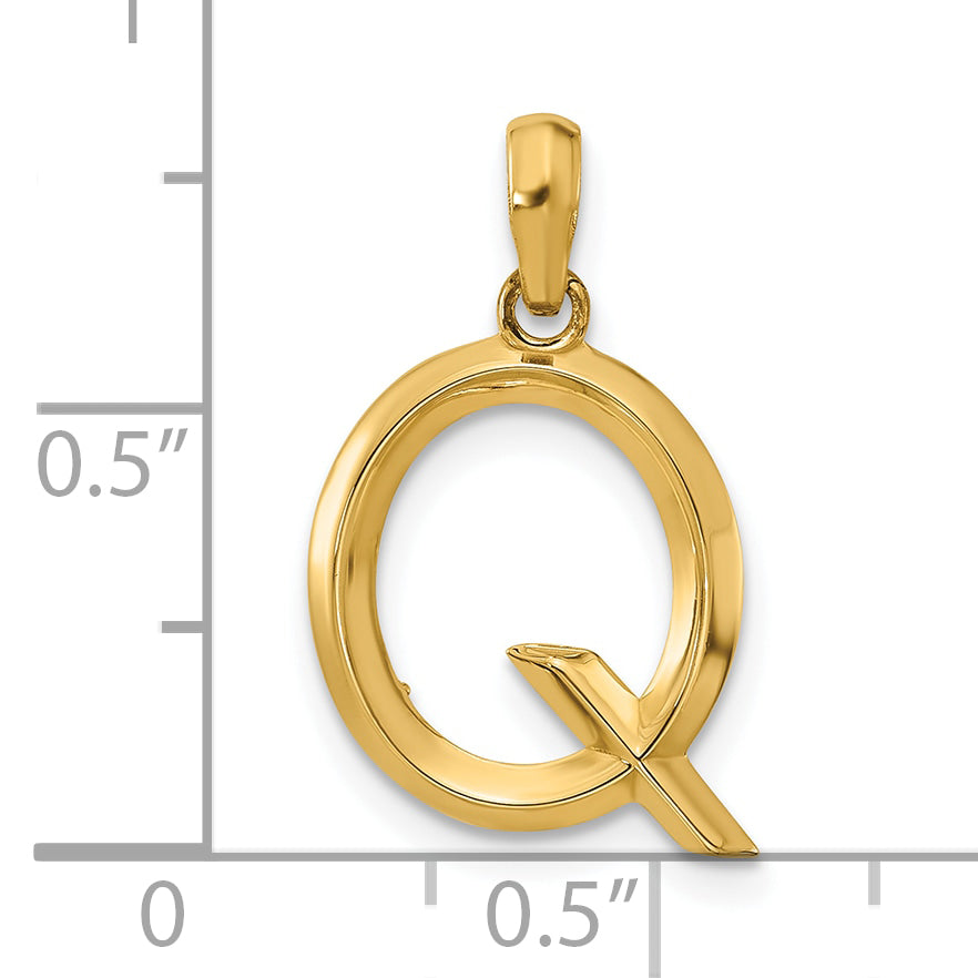 14K Yellow Gold Fancy Letter Q
