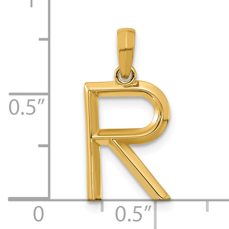 14K Yellow Gold Fancy Letter R