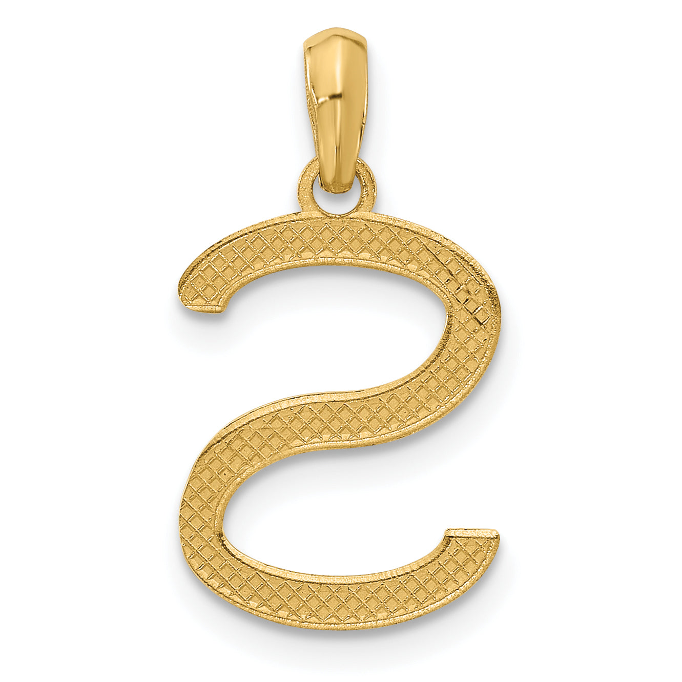 14K Yellow Gold Fancy Letter S