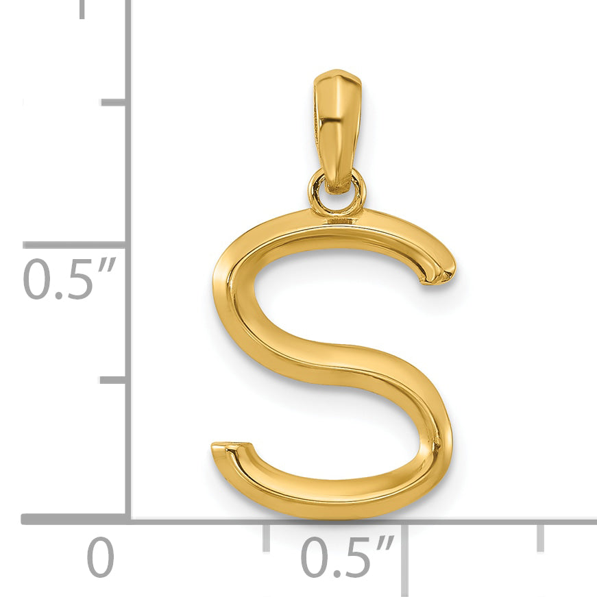 14K Yellow Gold Fancy Letter S
