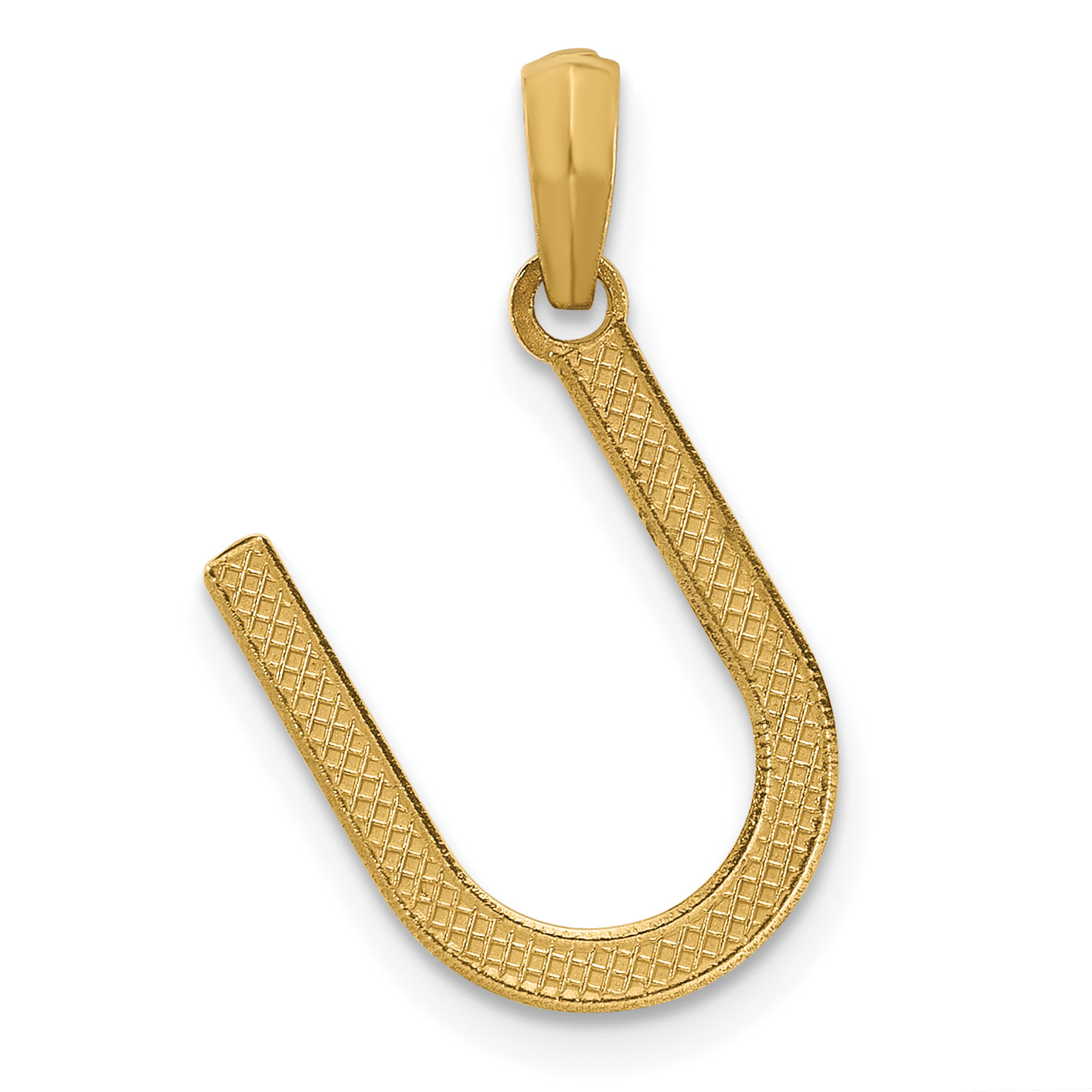 14K Yellow Gold Fancy Letter U
