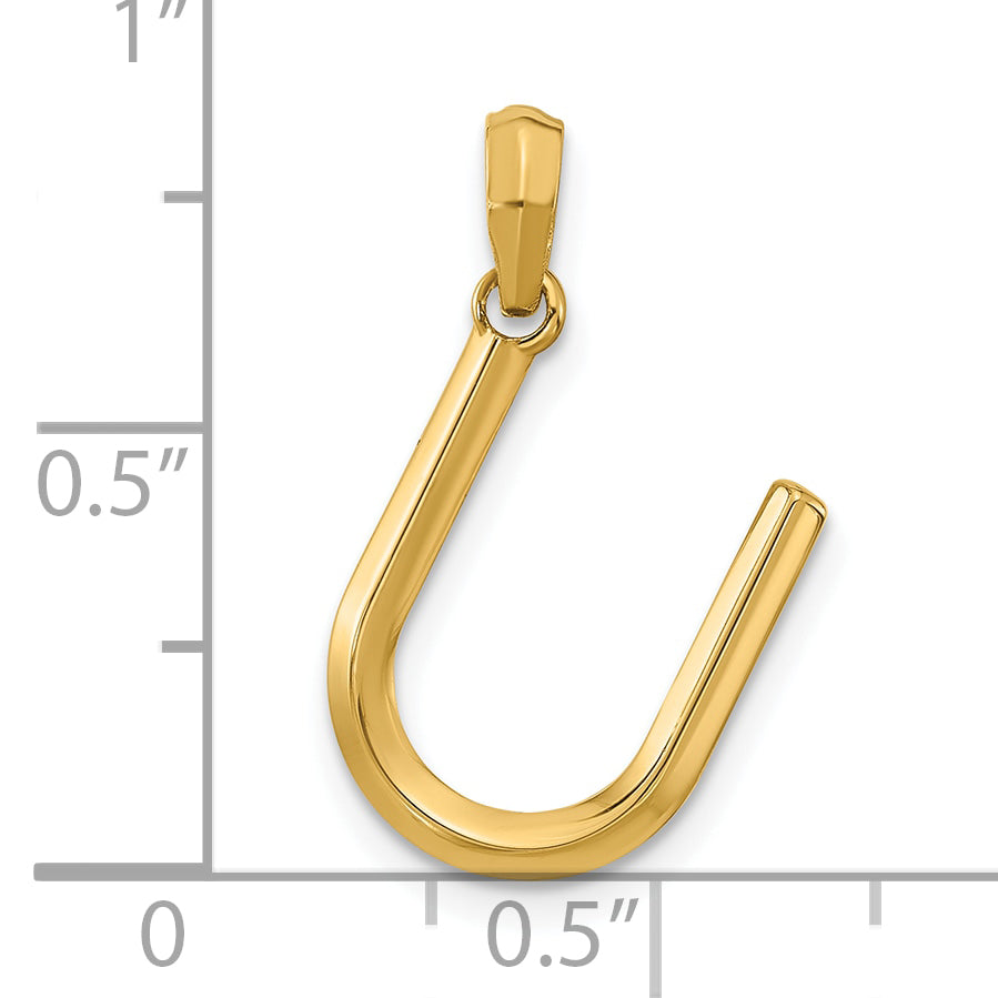 14K Yellow Gold Fancy Letter U