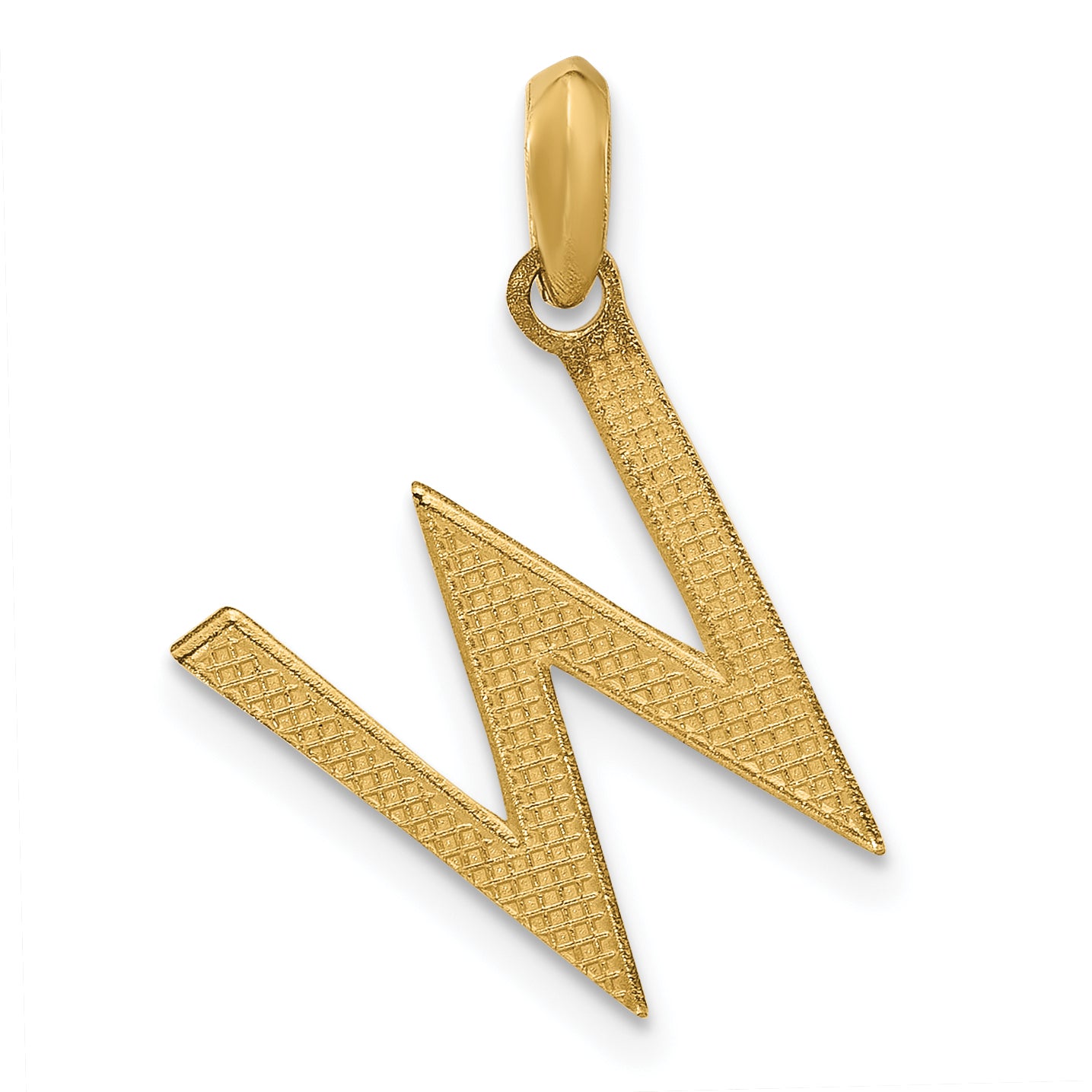 14K Yellow Gold Fancy Letter W