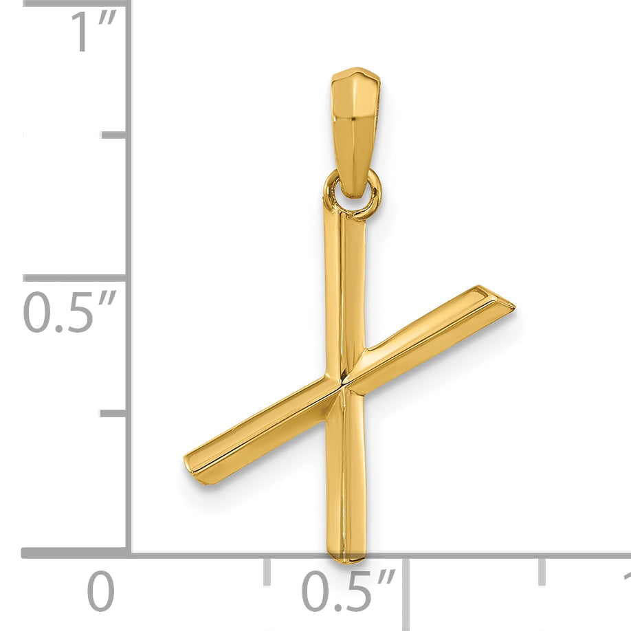 14K Yellow Gold Fancy Letter X