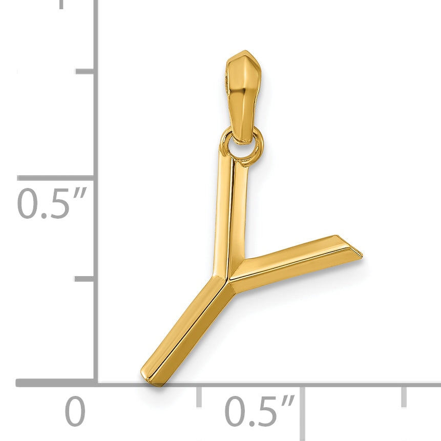 14K Yellow Gold Fancy Letter Y