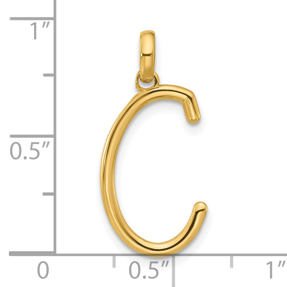 14K Yellow Gold Fancy Letter C