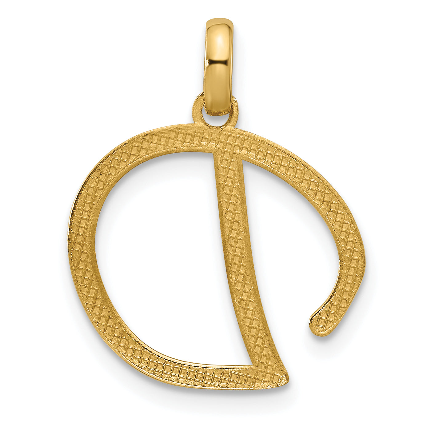 14K Yellow Gold Fancy Letter D