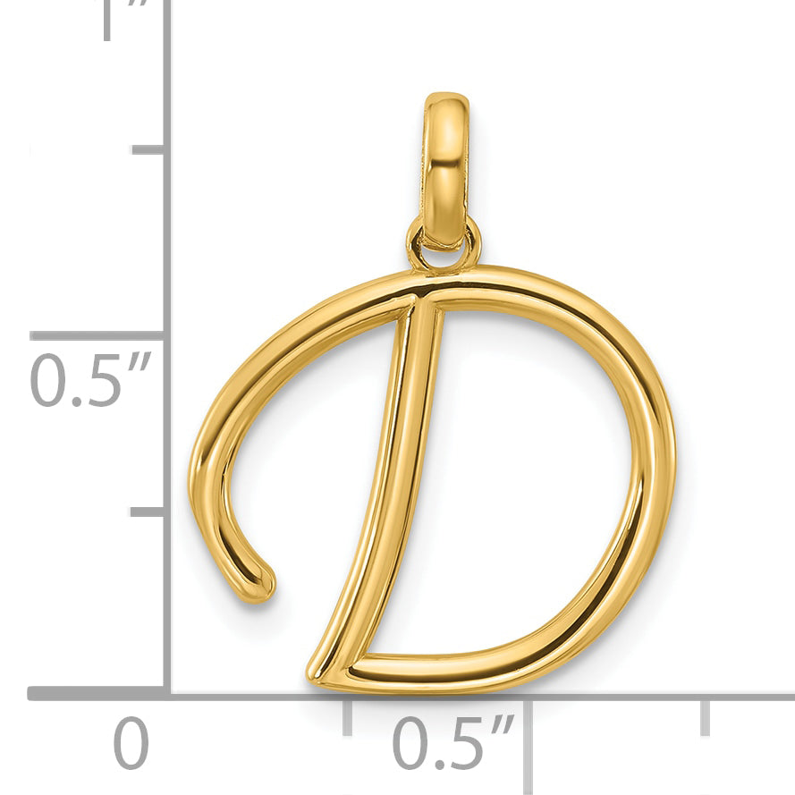 14K Yellow Gold Fancy Letter D