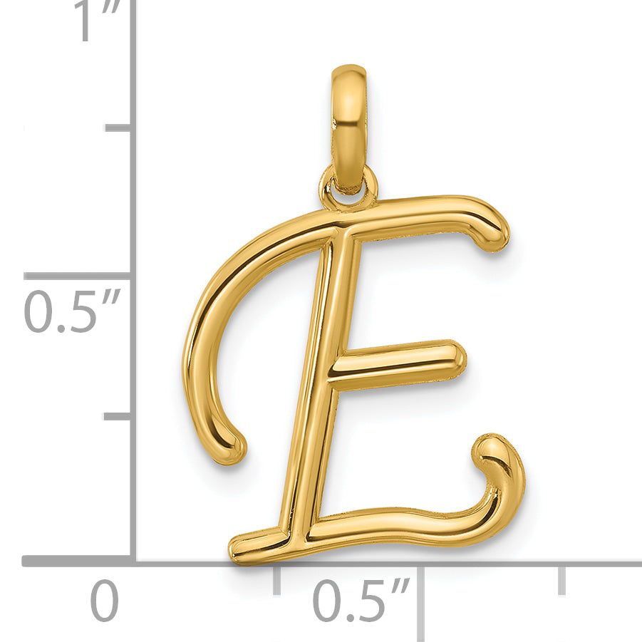 14K Yellow Gold Fancy Letter E