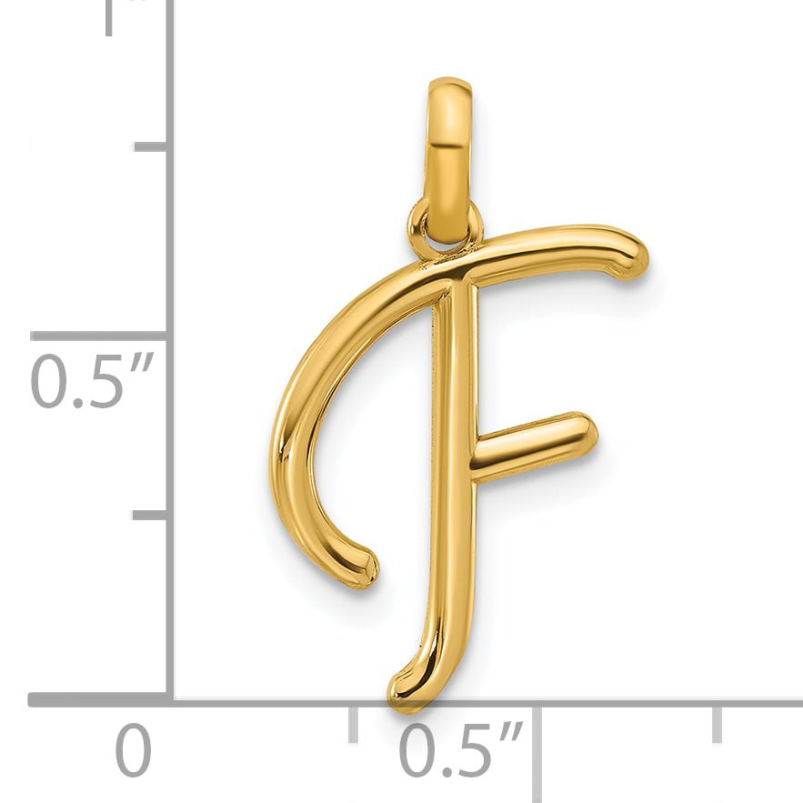 14K Yellow Gold Fancy Letter F