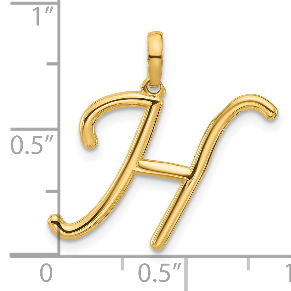 14K Yellow Gold Fancy Letter H