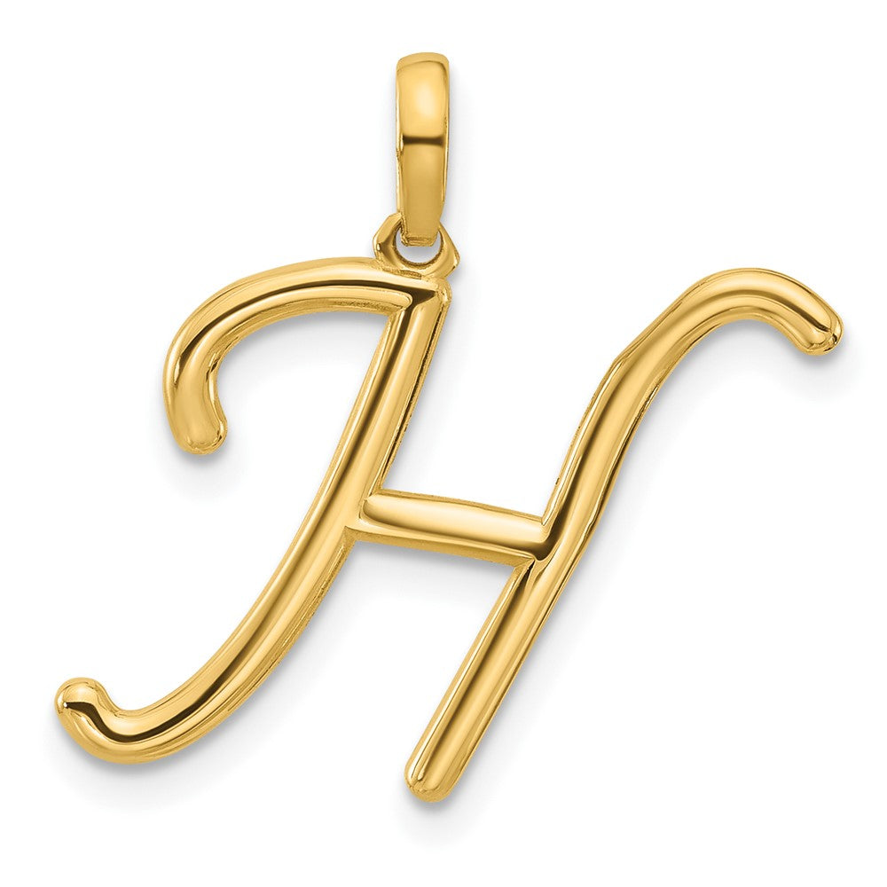 14K Yellow Gold Fancy Letter H