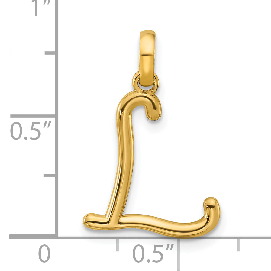 14K Yellow Gold Fancy Letter L
