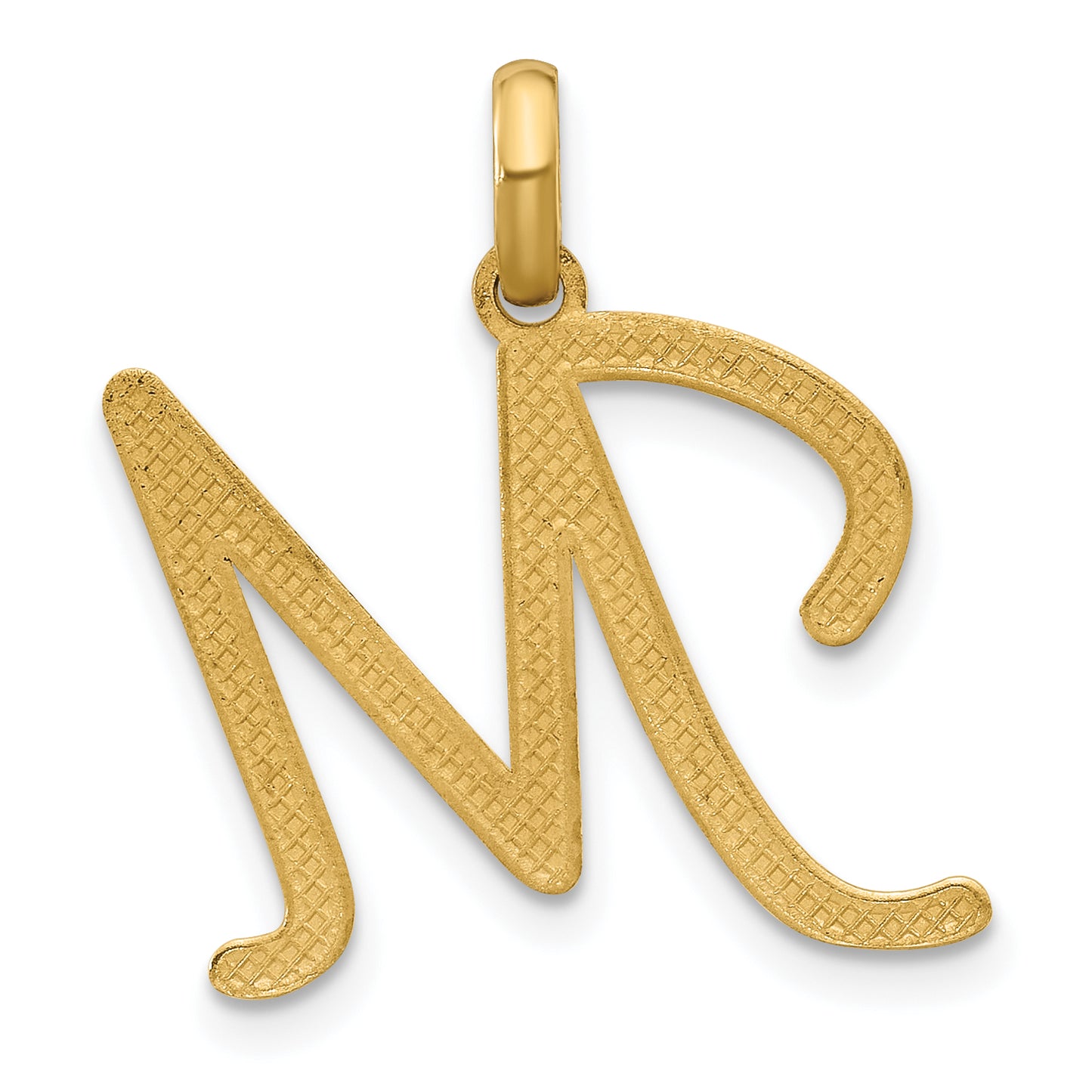 14K Yellow Gold Fancy Letter M