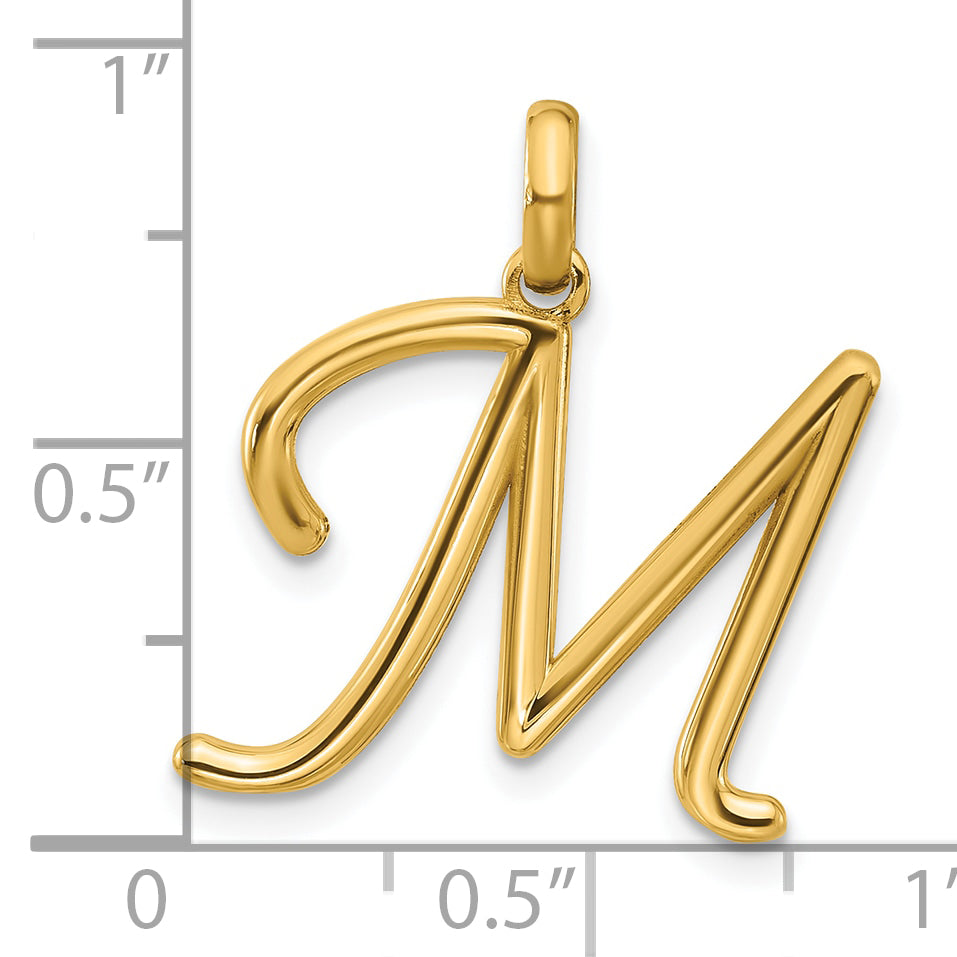 14K Yellow Gold Fancy Letter M