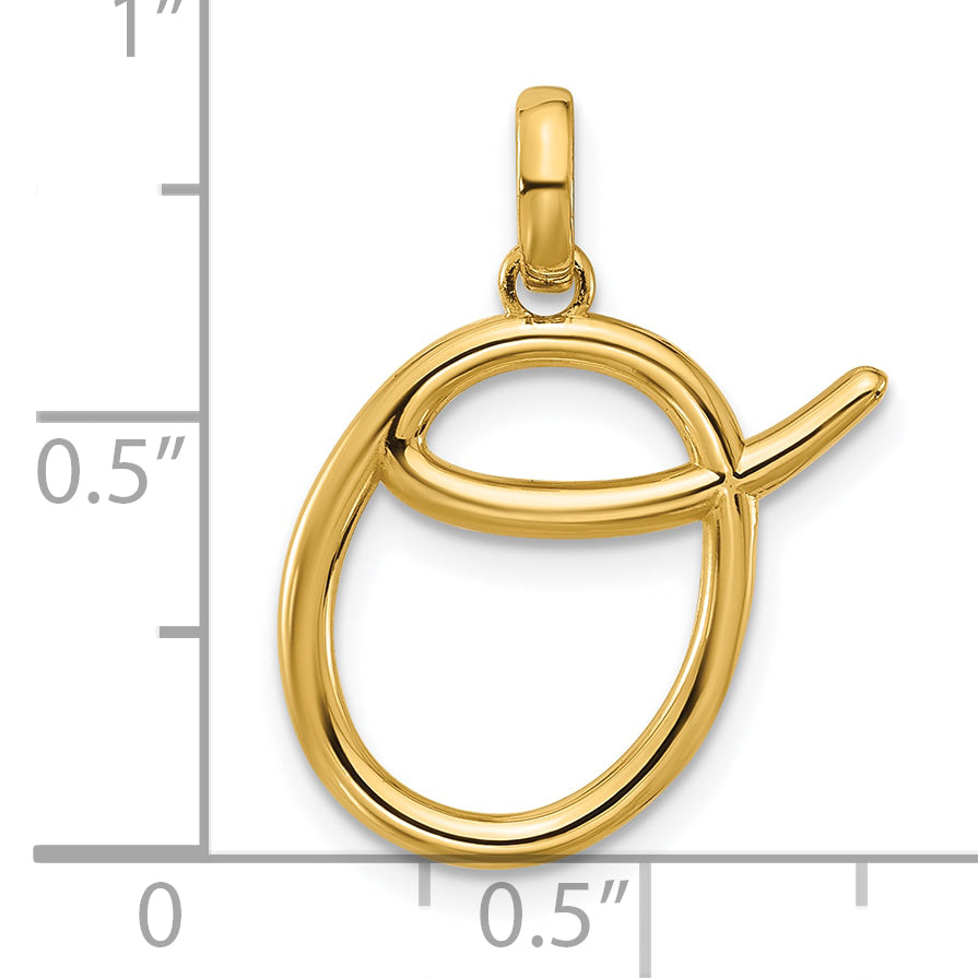 14K Yellow Gold Fancy Letter O