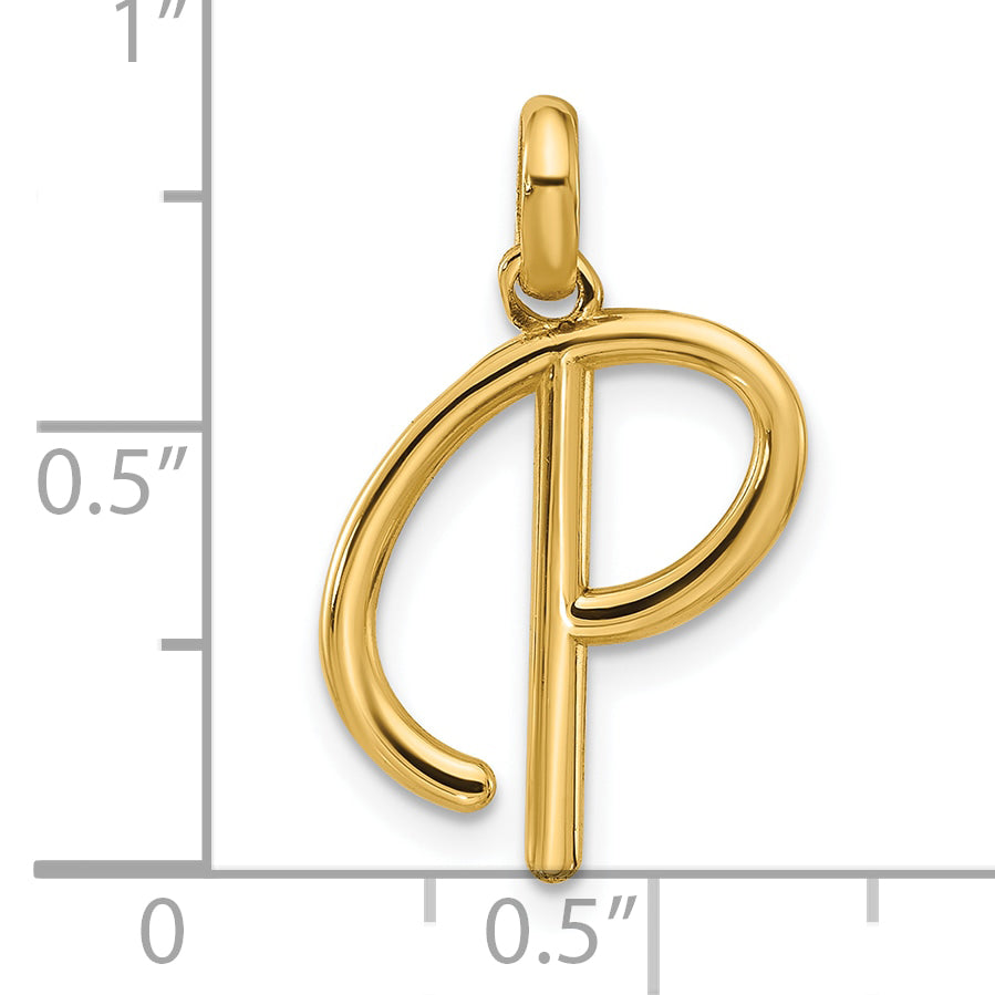 14K Yellow Gold Fancy Letter P