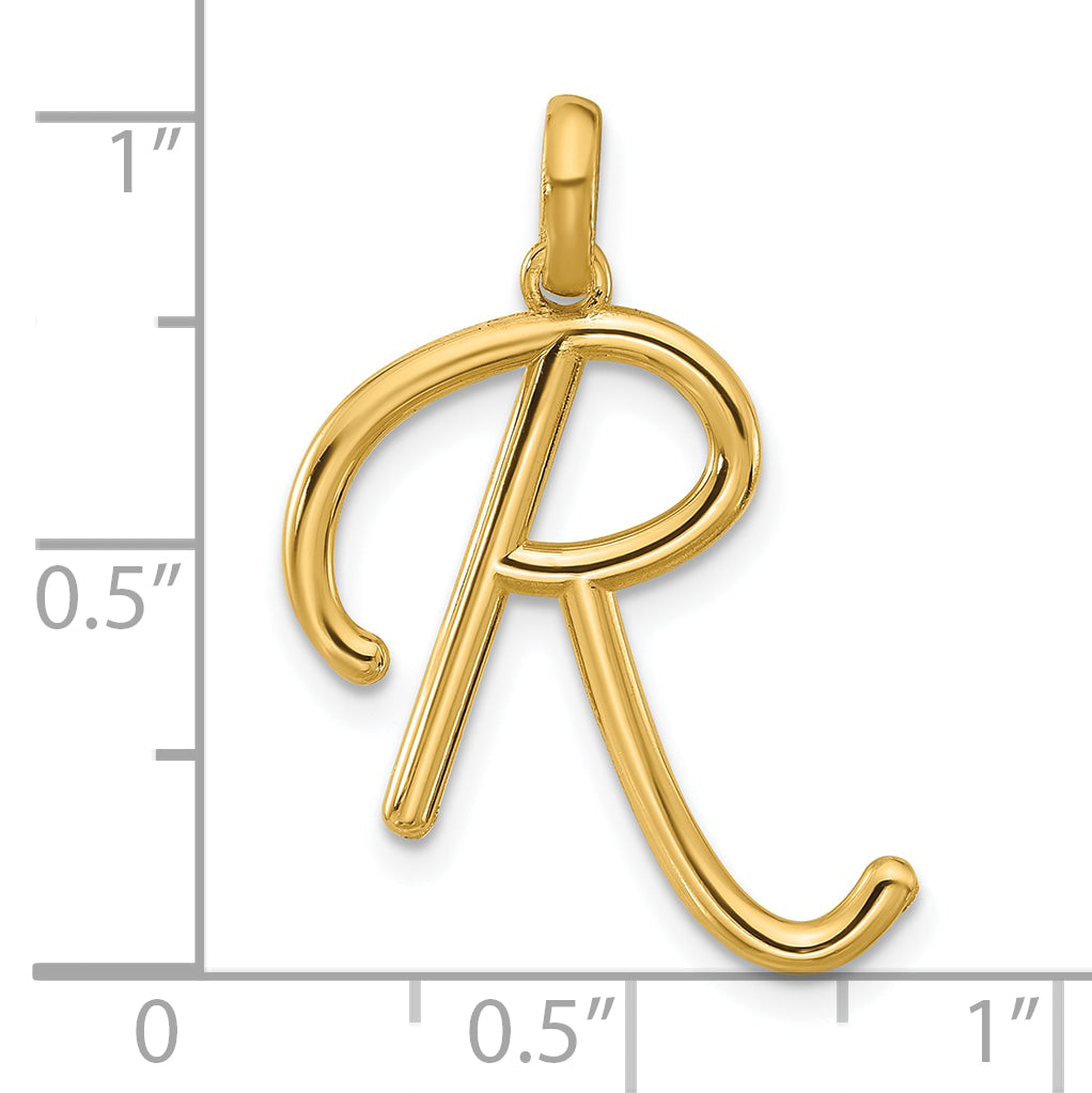 14K Yellow Gold Fancy Letter R