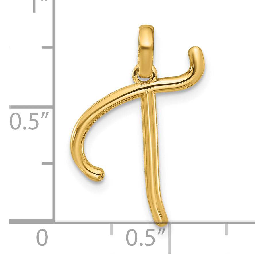 14K Yellow Gold Fancy Letter T