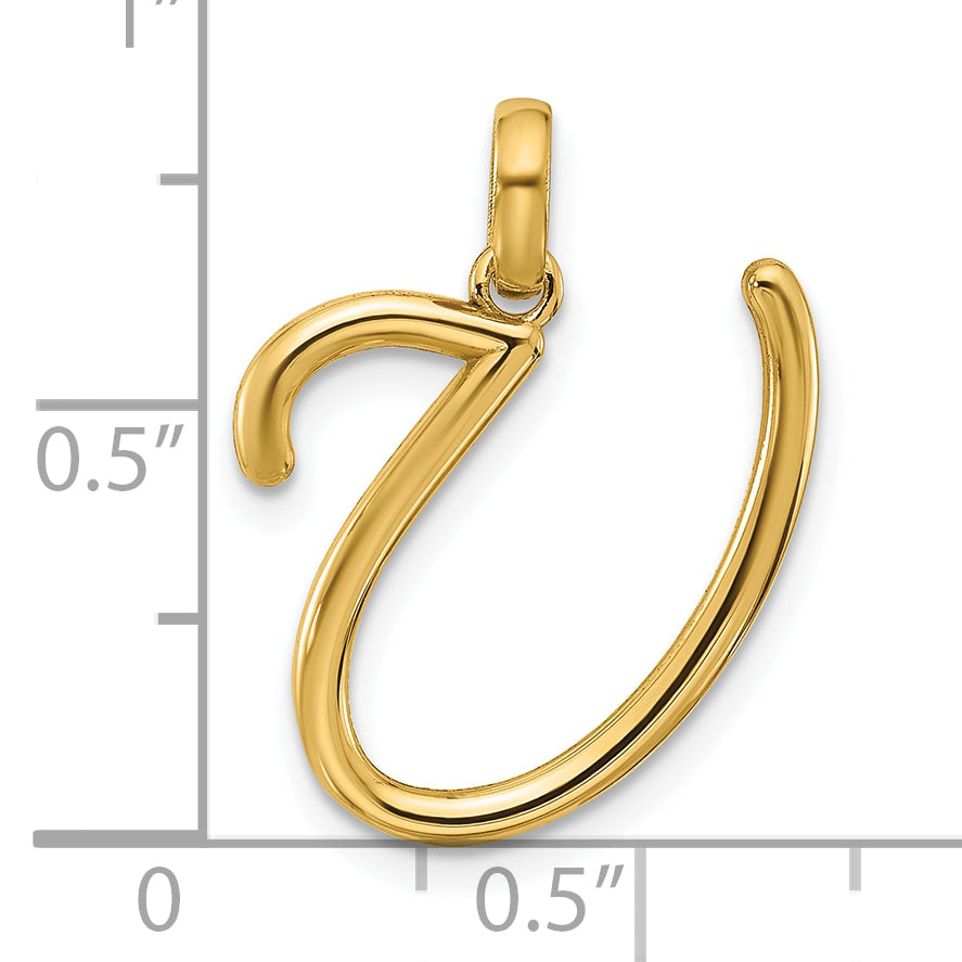 14K Yellow Gold Fancy Letter U