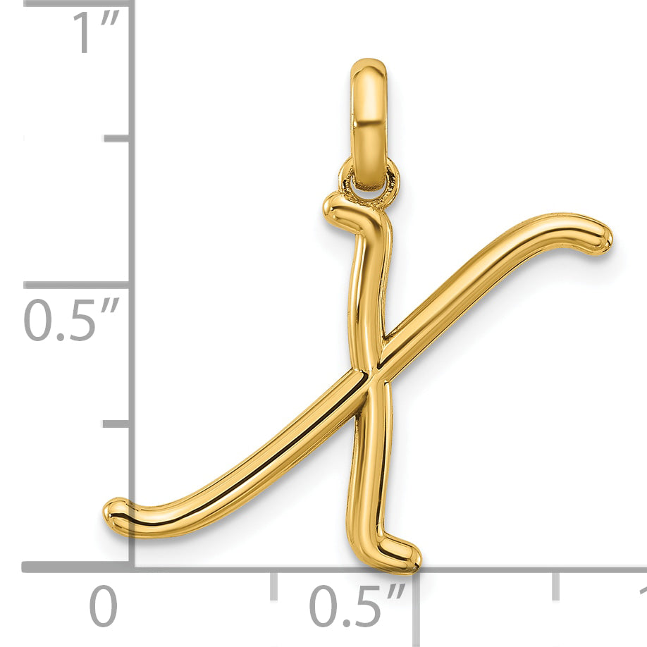 14K Yellow Gold Fancy Letter X
