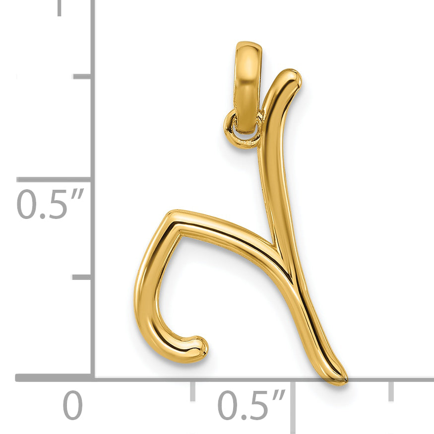 14K Yellow Gold Fancy Letter Y