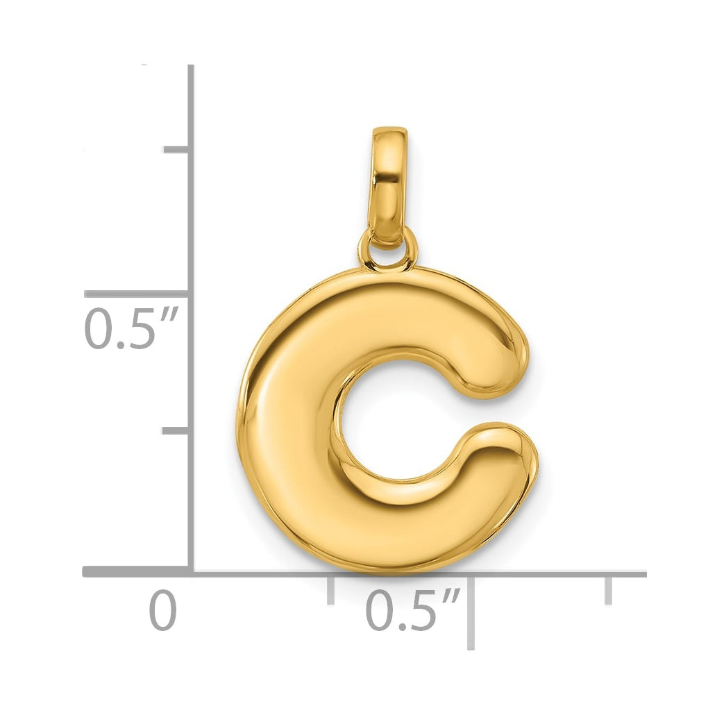 14K Yellow Gold Fancy Letter Charm
