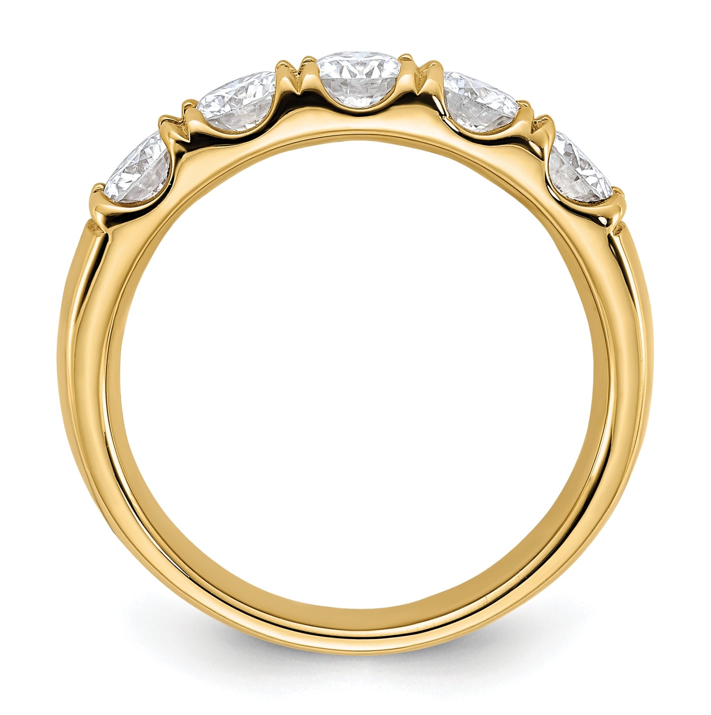 14K Yellow Gold 1.50ct. 5 Stone Moissanite Band
