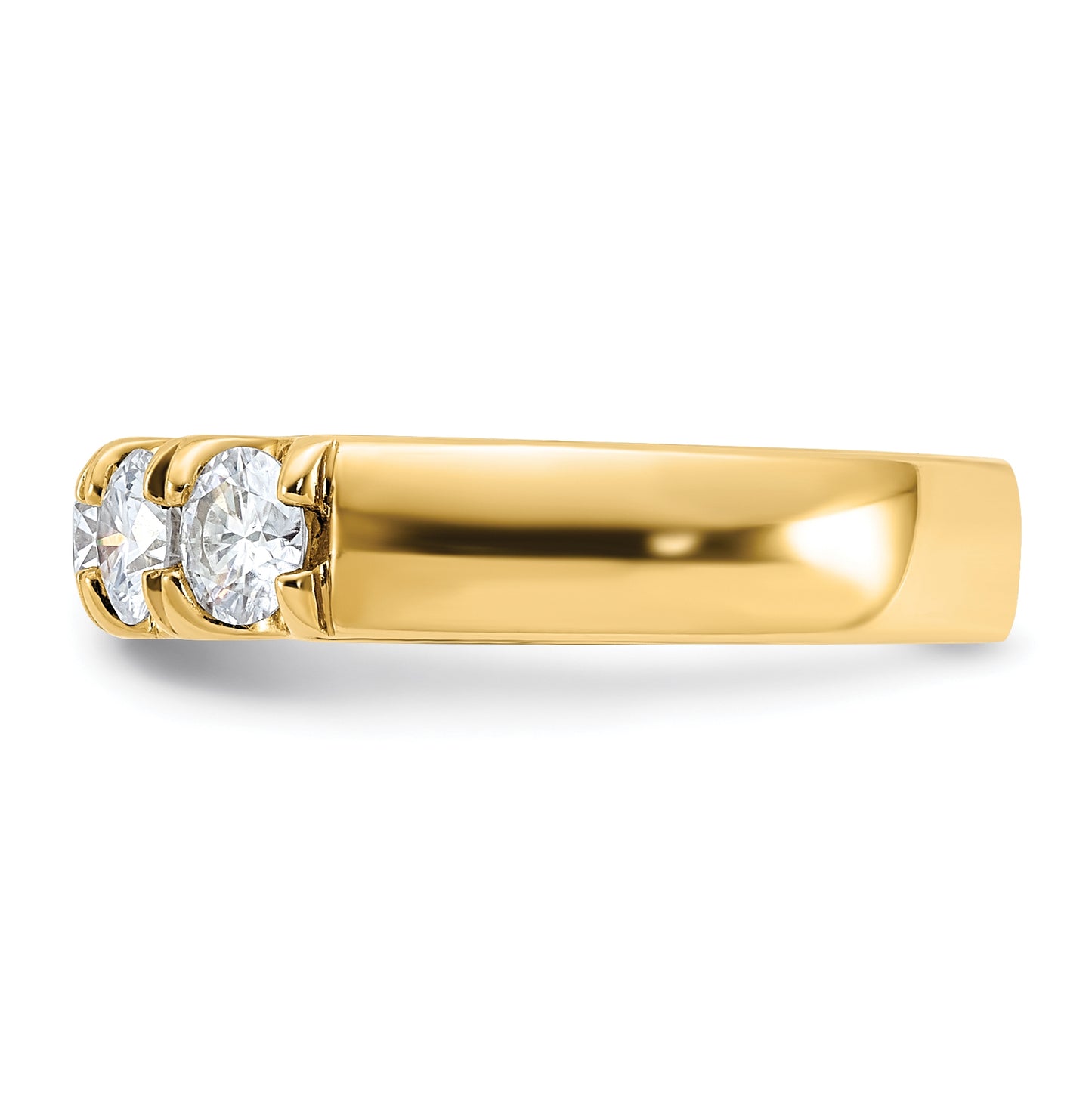 14K Yellow Gold 1.50ct. 5 Stone Moissanite Band