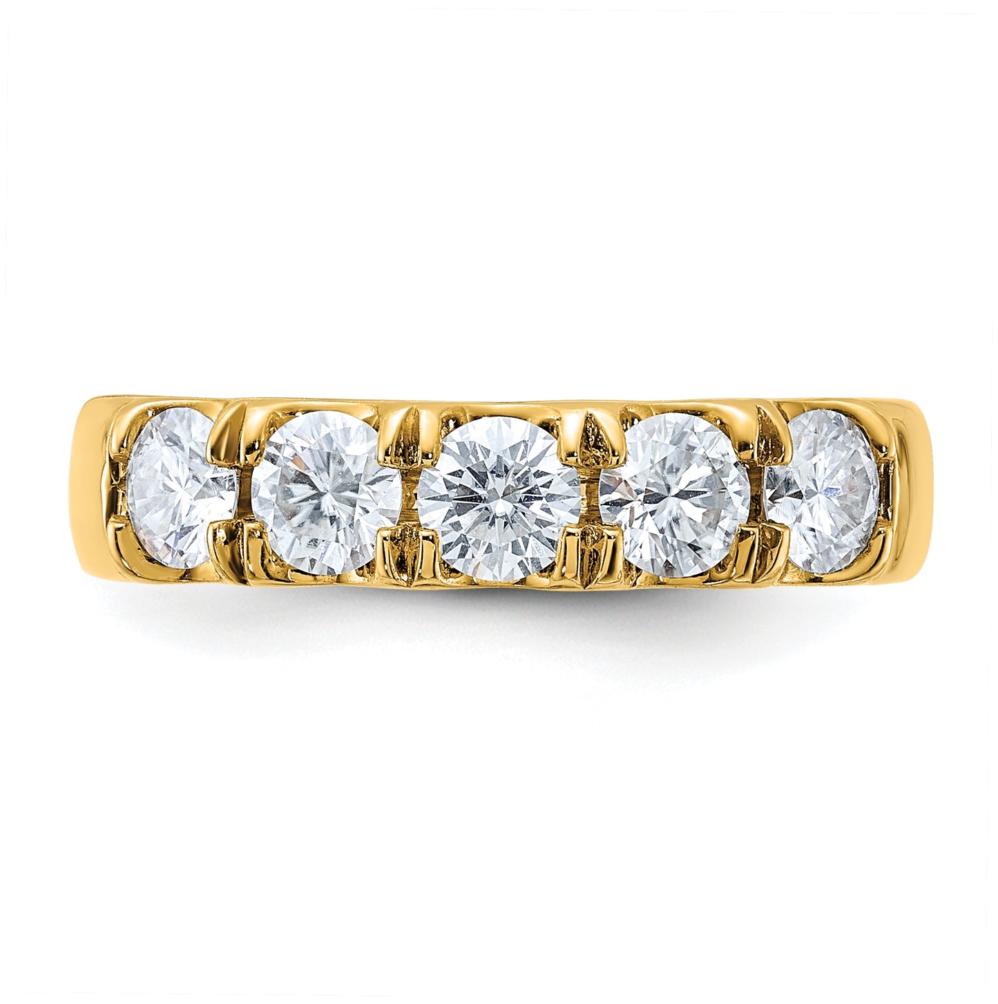14K Yellow Gold 1.50ct. 5 Stone Moissanite Band