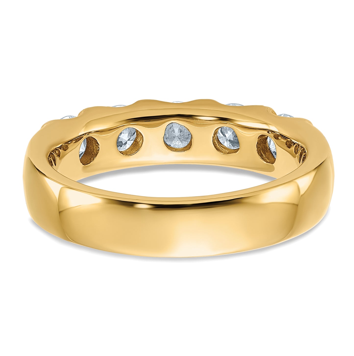 14K Yellow Gold 1.50ct. 5 Stone Moissanite Band