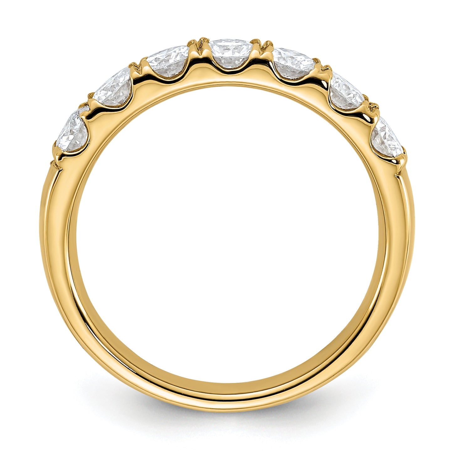 14K Yellow Gold 1ct. 7 Stone D E F Pure Light Moissanite Band
