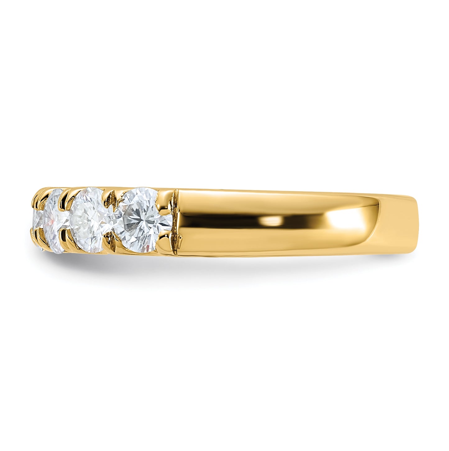 14K Yellow Gold 1ct. 7 Stone D E F Pure Light Moissanite Band