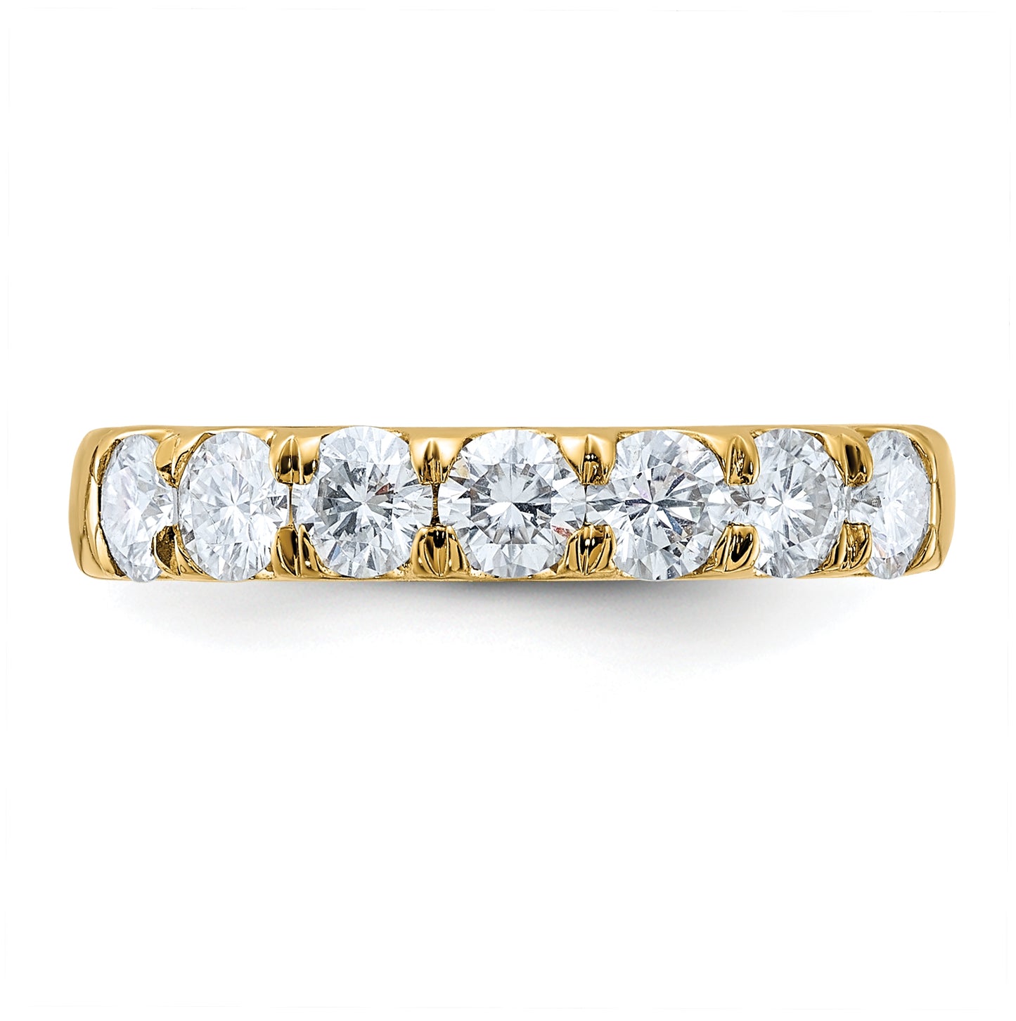 14K Yellow Gold 1ct. 7 Stone D E F Pure Light Moissanite Band
