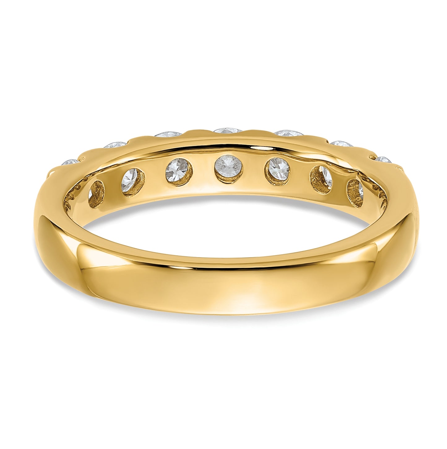 14K Yellow Gold 1ct. 7 Stone D E F Pure Light Moissanite Band