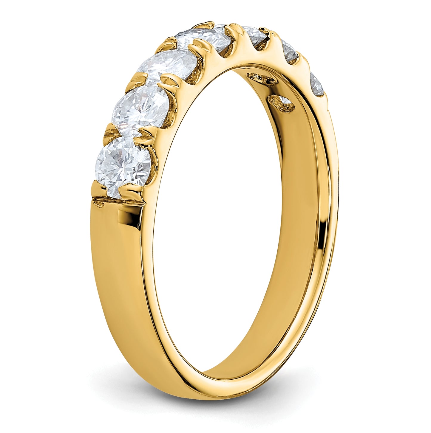 14K Yellow Gold 1ct. 7 Stone D E F Pure Light Moissanite Band